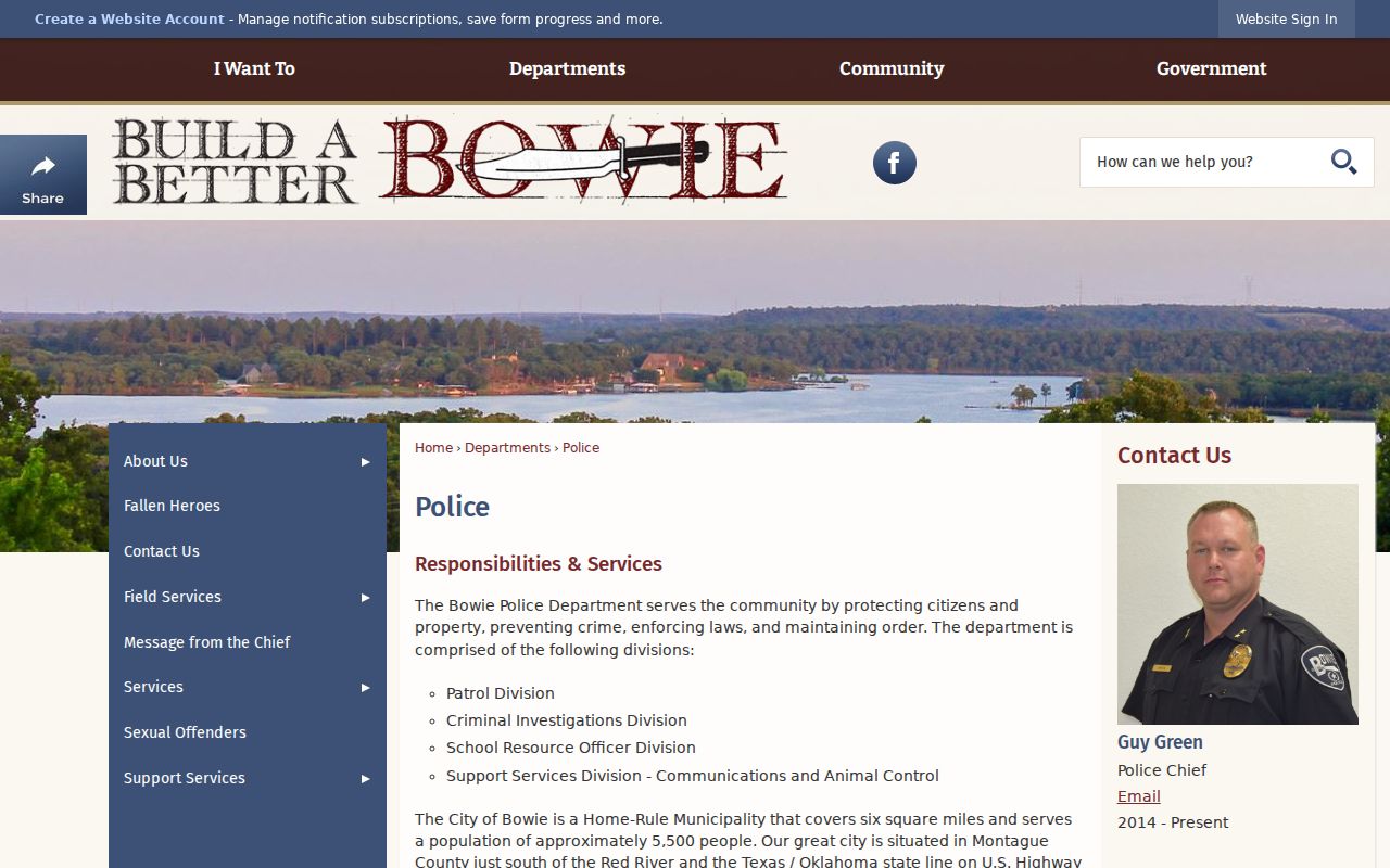 Bowie warrant records police service information